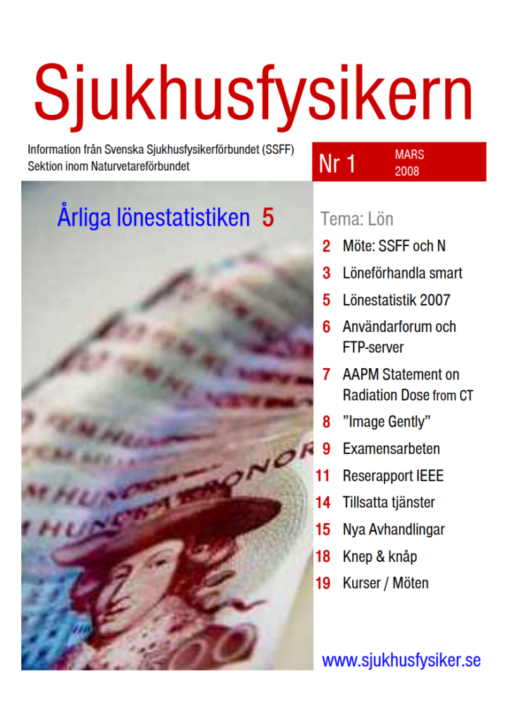 Sjukhusfysikern Nr 1 2008