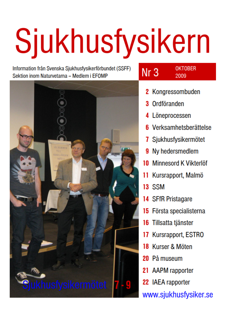 Sjukhusfysikern Nr 3 2009