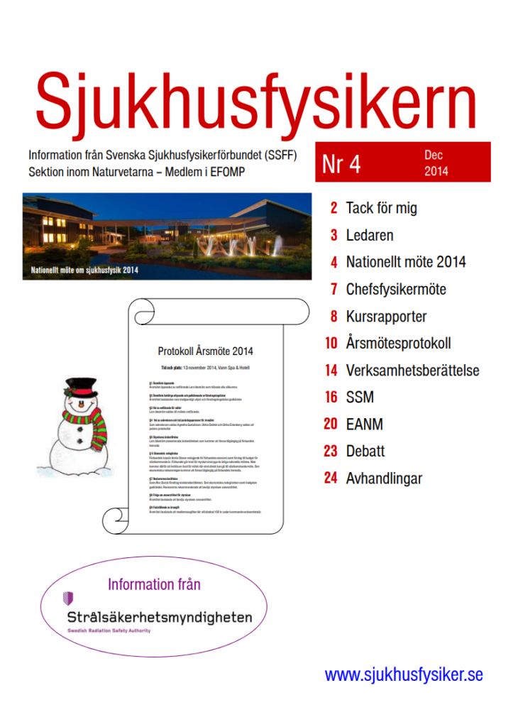 Sjukhusfysikern Nr 4 2014