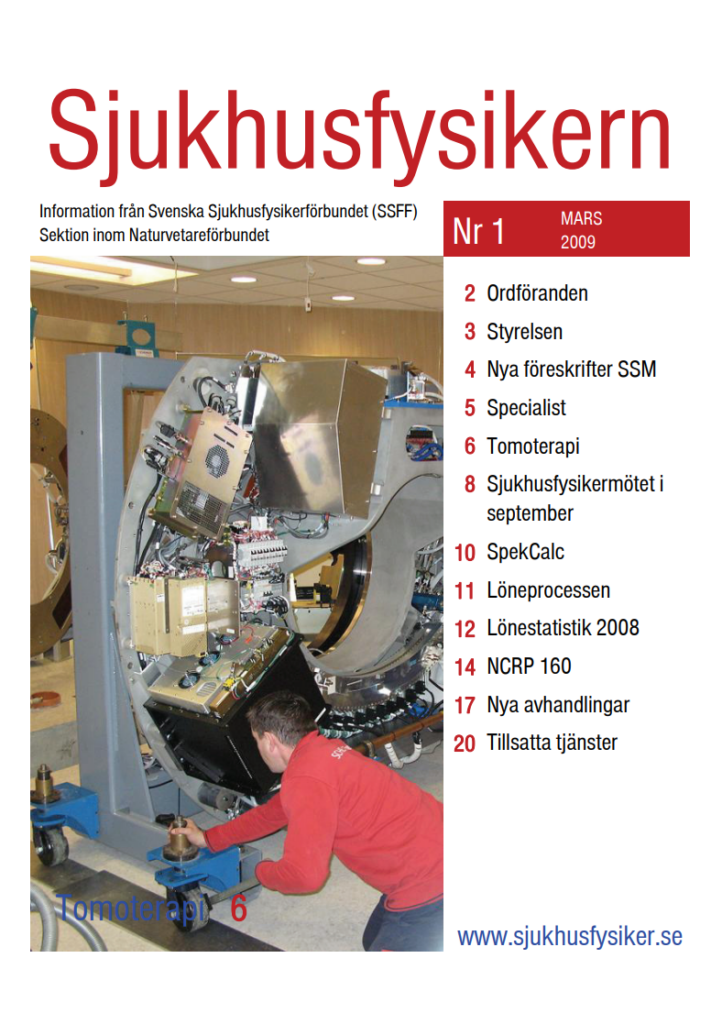 Sjukhusfysikern Nr 1 2009