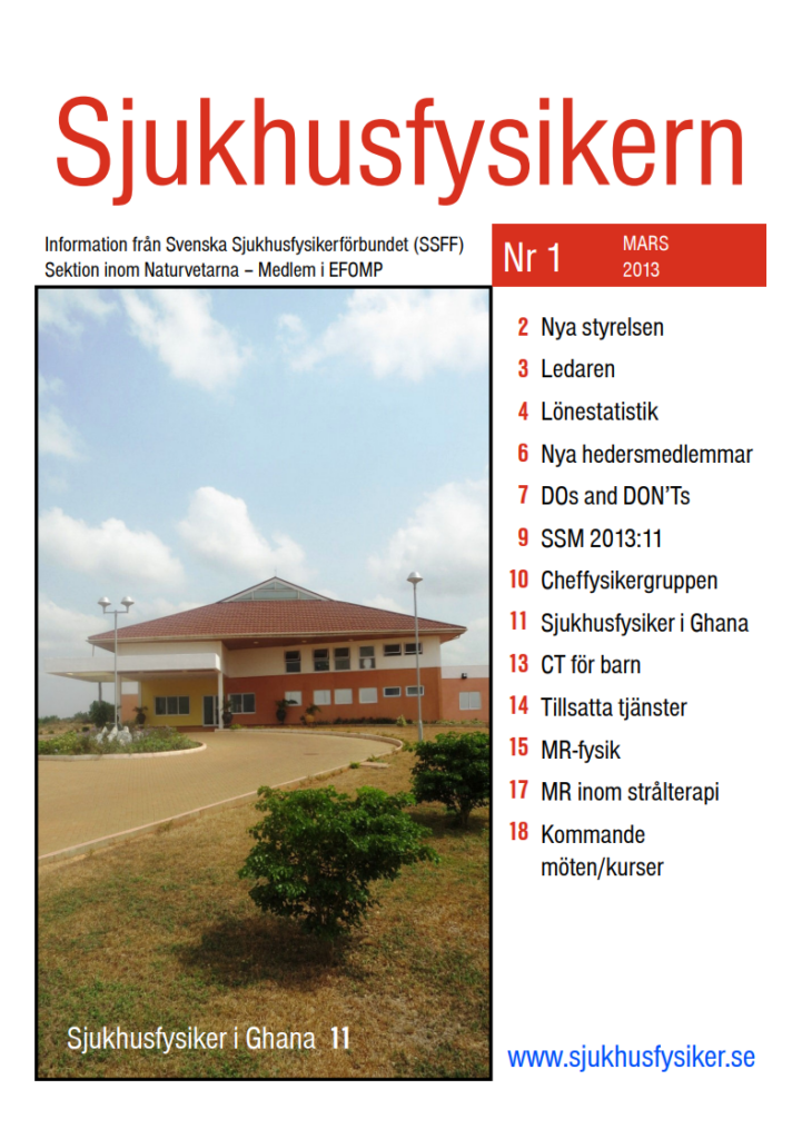 Sjukhusfysikern Nr 1 2013