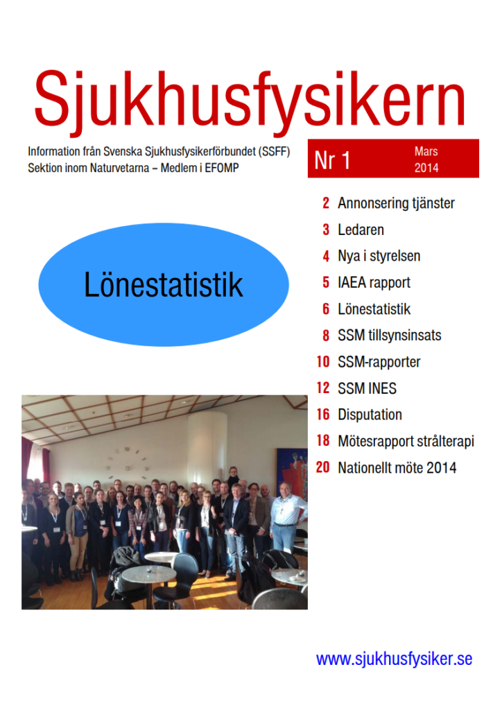 Sjukhusfysikern Nr 1 2014