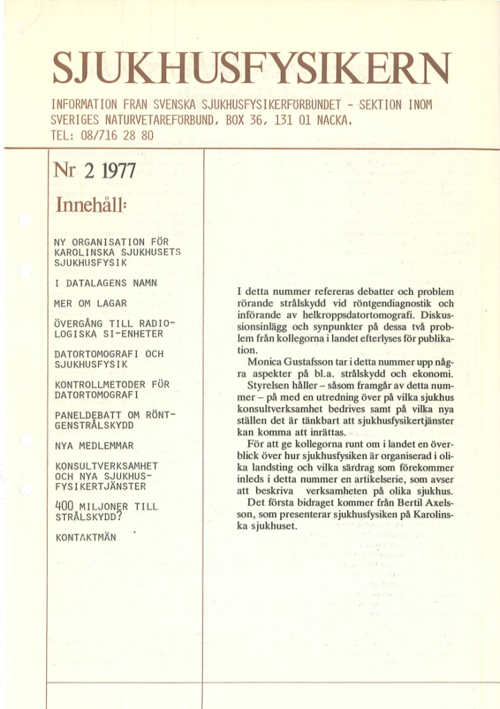 Sjukhusfysikern Nr 2 1977