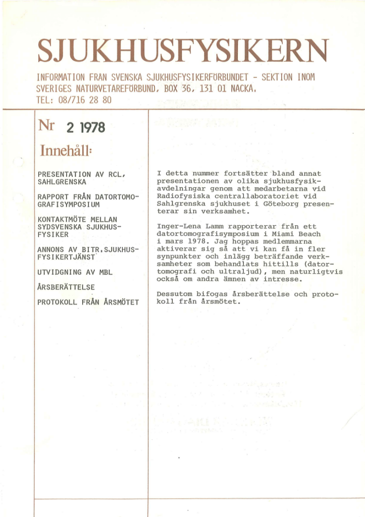 Sjukhusfysikern Nr 2 1978