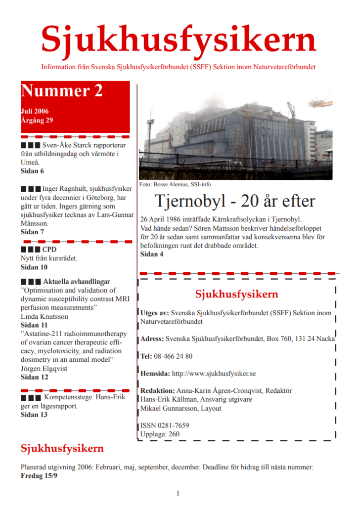 Sjukhusfysikern Nr 2 2006