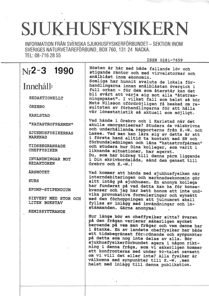 Sjukhusfysikern Nr 2-3 1990