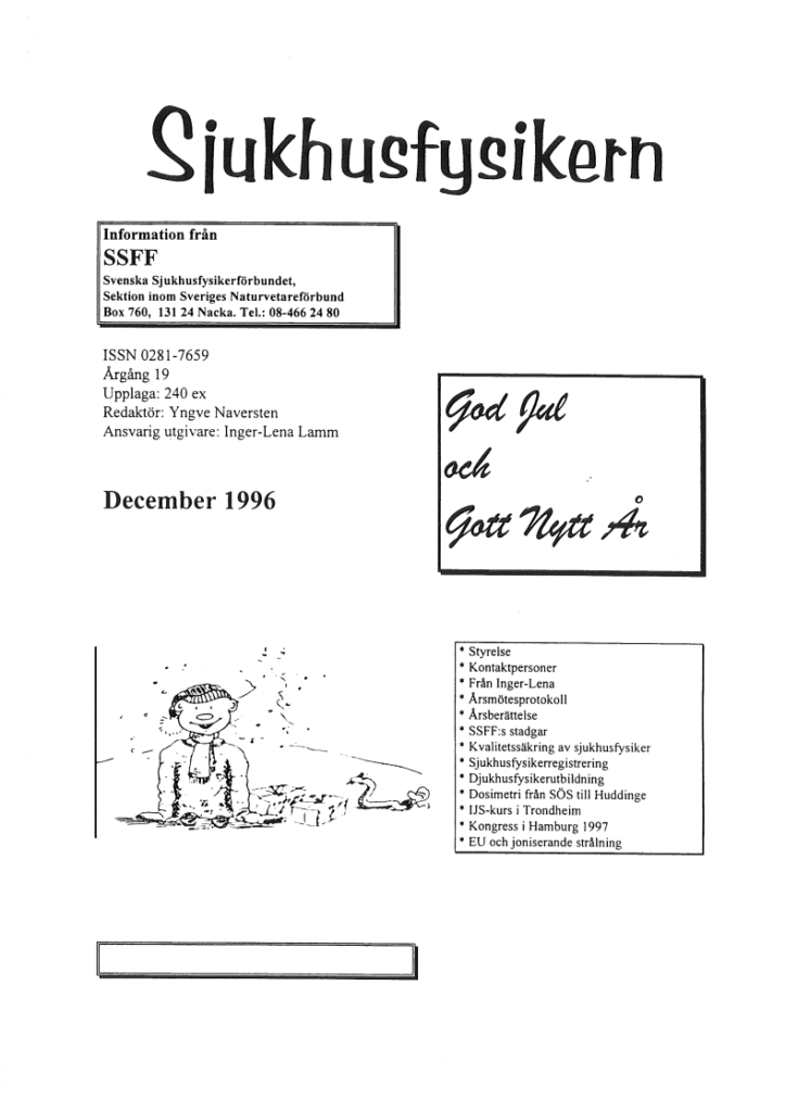 Sjukhusfysikern Nr 3 1996