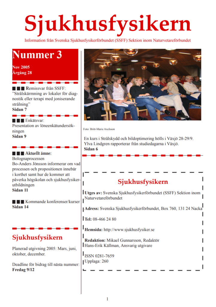 Sjukhusfysikern Nr 3 2005
