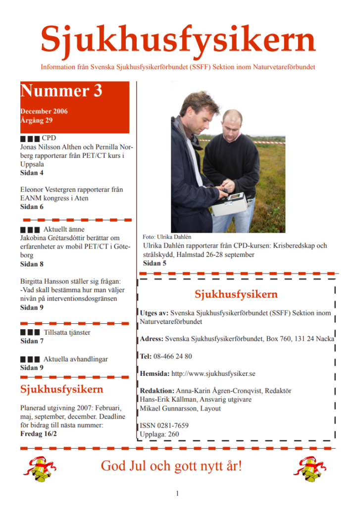 Sjukhusfysikern Nr 3 2006