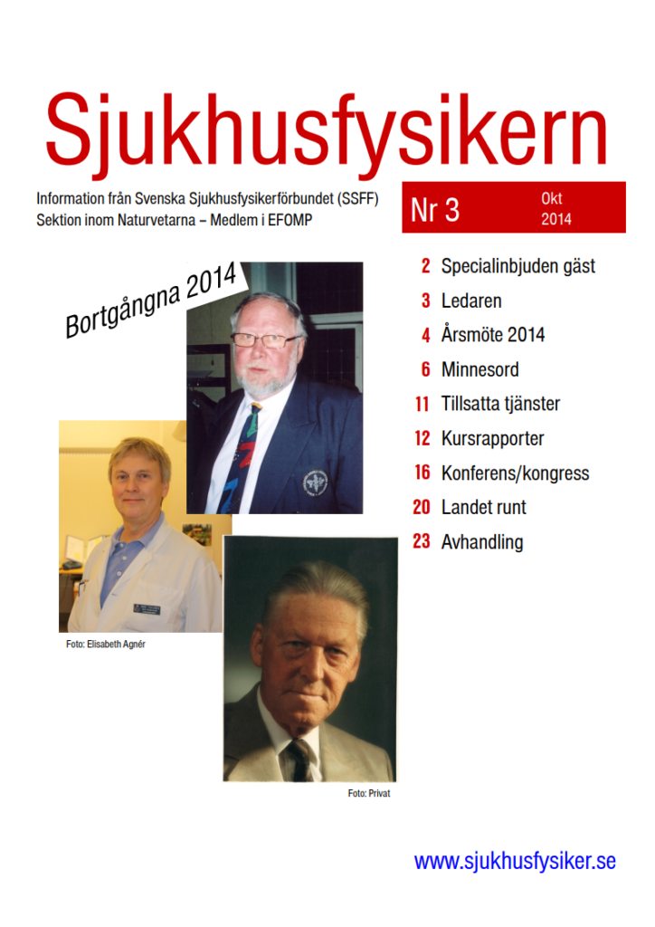 Sjukhusfysikern Nr 3 2014
