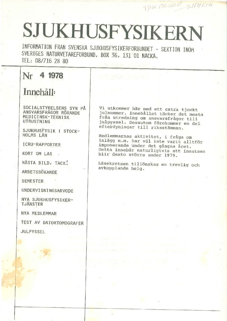 Sjukhusfysikern Nr 4 1978