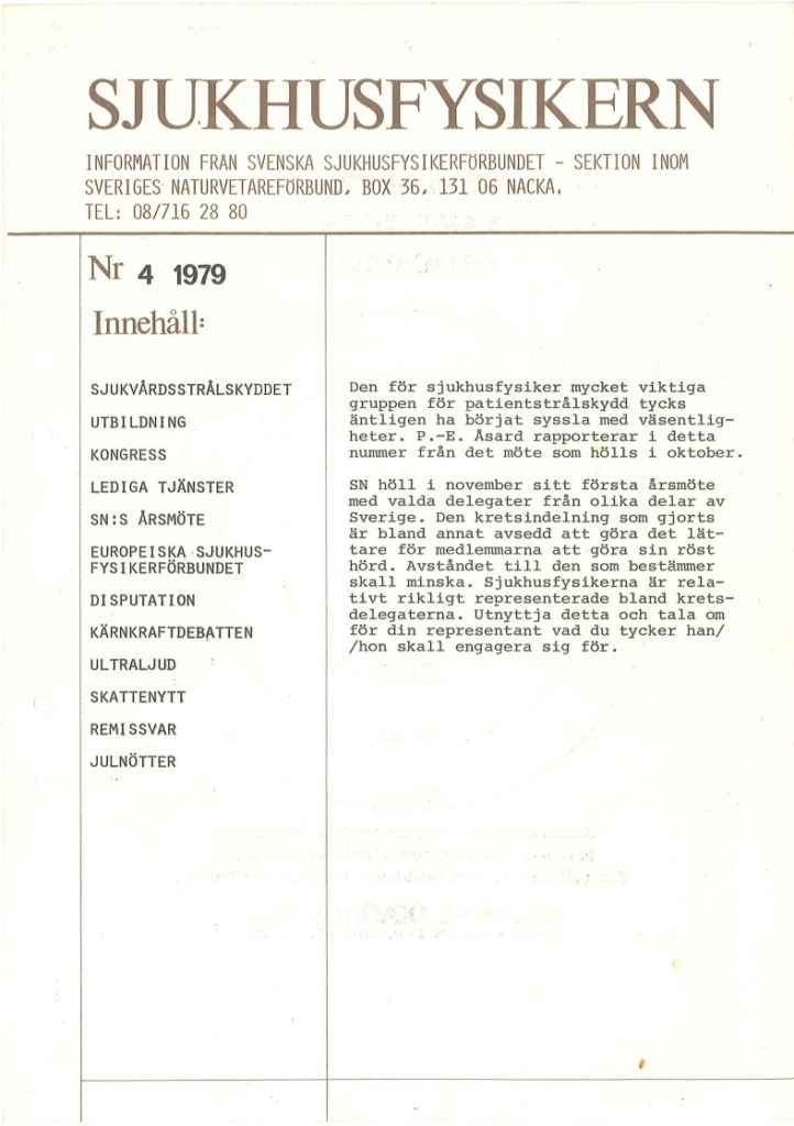 Sjukhusfysikern Nr 4 1979