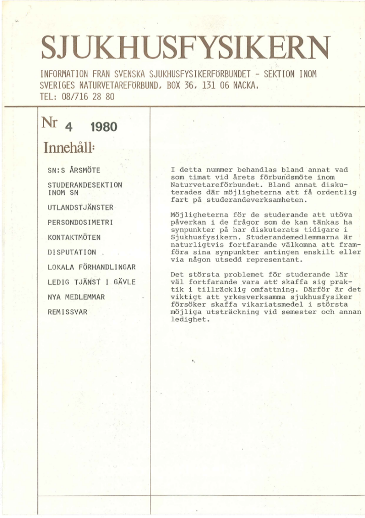 Sjukhusfysikern Nr 4 1980