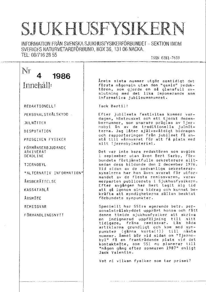 Sjukhusfysikern Nr 4 1986