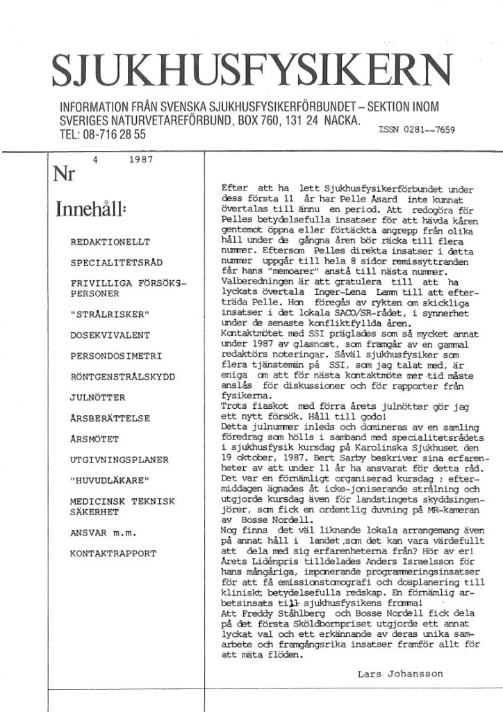 Sjukhusfysikern Nr 4 1987