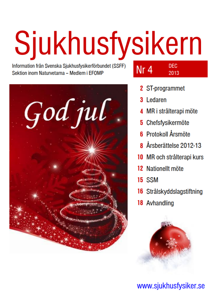 Sjukhusfysikern Nr 4 2013
